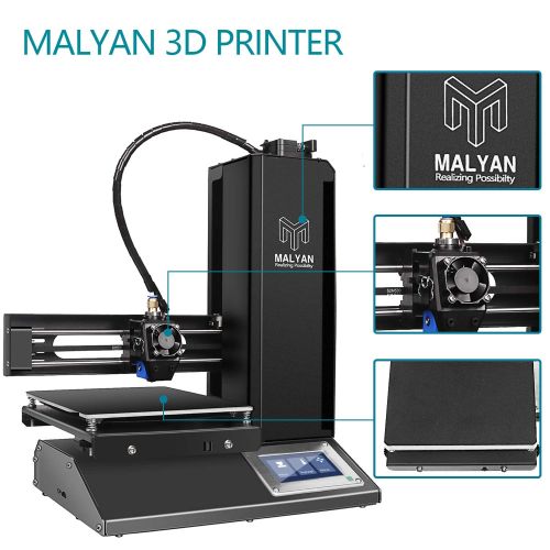  MALYAN 3D Printer with Build Plate 150x150x150mm, FDM DIY Printers Black,Office 3D Printer,Assembled Flexible Magnetic Print Sheet and Micro SD Card Preloaded Sample PLA Filament Metal Fr