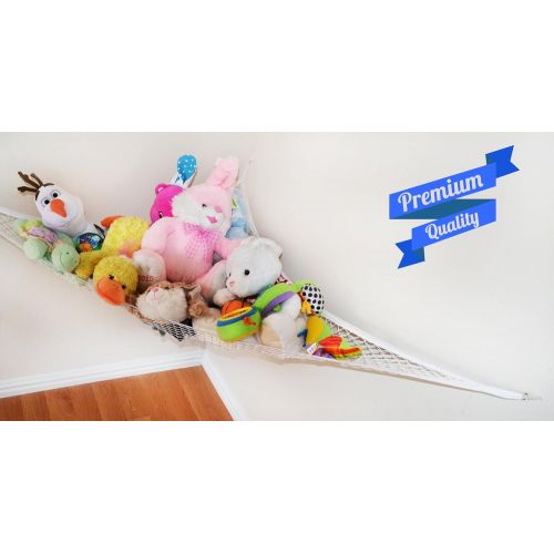  [아마존베스트]Enovoe Stuffed Animal Toy Hammock - Best for Keeping Rooms Clean, Organized and Orderly - Comes with an E-Book, Toy Organizer Storage Net is Durable and Easy to Install