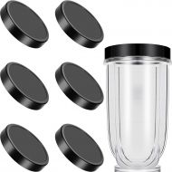 Blulu 6 Pieces Black Plastic Keep Fresh Lid Parts Replacement Compatible with Magic Bullet 250W