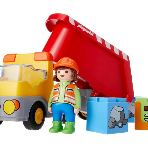 플레이모빌 Playmobil 70126 1.2.3 Dump Truck for Children 18 Months+