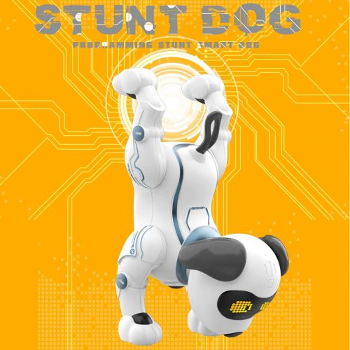  [아마존베스트]fisca Remote Control Dog, RC Robotic Stunt Puppy Voice Control Toys Handstand Push-up Electronic Pets Dancing Programmable Robot with Sound for Kids Boys and Girls Age 6, 7, 8, 9,