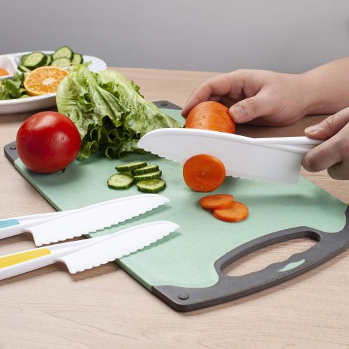  [아마존베스트]ADTIMEFC MAZYPO 8 Pieces Kids Kitchen Knife Set Plastic Knife - Kids Chef Nylon Knives Childrens Safe Cooking for Fruit, Bread, Cake, Salad, Lettuce Knife