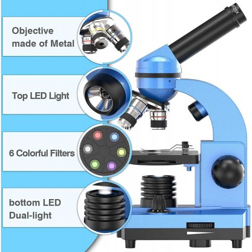  [아마존베스트]Emarth Microscope for Kids Beginners Children Student, 40X- 1000X Compound Microscopes with 52 pcs Educational Science Kits