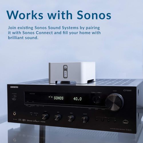 온쿄 Onkyo TX-NR696 Home Audio Smart Audio and Video Receiver, Sonos Compatible and Dolby Atmos Enabled, 4K Ultra HD and AirPlay 2 (2019 Model),Black