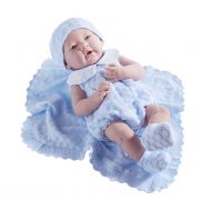 JC Toys La Newborn in a Blue Knit Blanket Gift Set. Realistic 15 Anatomically Correct “Real Boy” Baby Doll