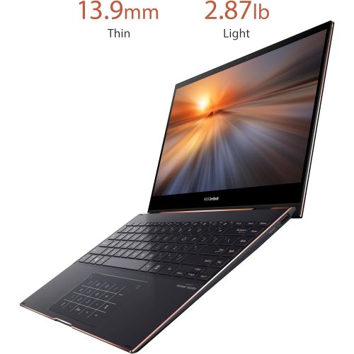 아수스 ASUS ZenBook Flip S 13 Ultra Slim Laptop, 13.3” 4K UHD OLED Touch Display, Intel Core i7 1165G7 CPU, Intel Iris Xe, 16GB RAM, 1TB SSD, Thunderbolt 4, TPM, Windows 10 Pro, Jade Blac