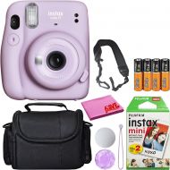 Fujifilm Instax Mini 11 Instant Camera (Lilac Purple) (16654803) Deluxe Bundle -Includes- (20) Instax Mini Instant Films + Carrying Case + Batteries + Neck Strap