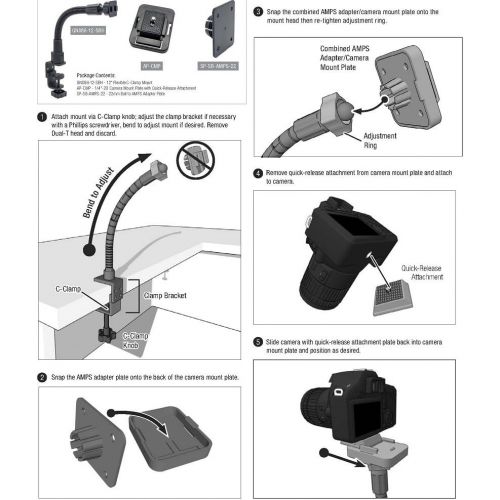  ARKON Camera Clamp Mount for Canon Nikon Sony Fujifilm Panasonic Cameras Spotting Scopes Retail Black (CMP186-12)