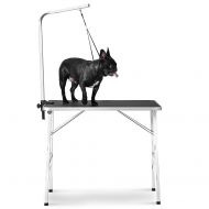 Rhomtree Foldable Pet Grooming Table with Adjustable Grooming Arm for Small Dog Durable Heavy Duty