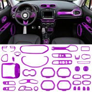 Danti 36Pcs Car Interior Accessories Decoration Cover Air Conditioning Vent & Door Speaker & Water Cup Holder & Headlight Switch & Window Lift Button Covers for Jeep Renegade 2015-