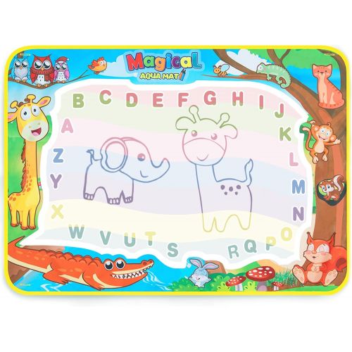  [아마존베스트]Obuby Aqua Magic Mat Kids Doodle Mats Water Drawing Writing Board Toy for Kid Toddler Animal Educational Painting Pad Toys for Age 3 4 5 6 7 8 9 10 11 12 Girls Boys Toddlers Gift 4