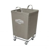 Seville Classics Commercial Heavy-Duty Canvas Laundry Hamper with Wheels, 18.1 D x 18.1 W x 27 H, Gray