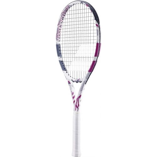 바볼랏 Babolat Evo Aero Lite Tennis Racquet (Pink) Strung with White Babolat Syn Gut at Mid-Range Tension