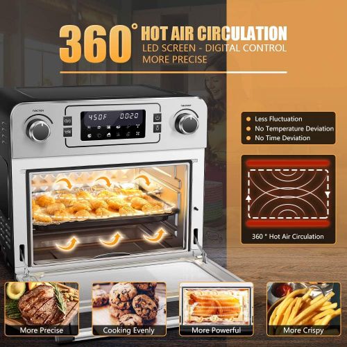  [아마존베스트]AAOBOSI Aobosi Toaster Oven Air Fryer Oven Toaster Convection Oven Digital Countertop Rotisserie Oven Pizza Oven 10-in-1 Multi-Function Toast/Roast/Broil/Bake/Dehydrate|Large 24Qt|Recipe|1