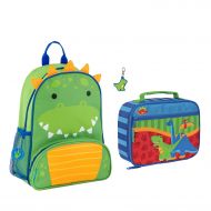 Stephen Joseph Boys Sidekick Dinosaur Backpack and Lunch Box with Zipper Pull