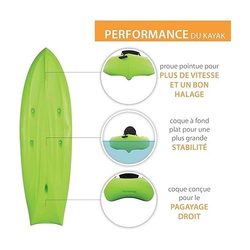라이프타임 Kokanee Sit-On-Top Kayak, Lime, 10'6