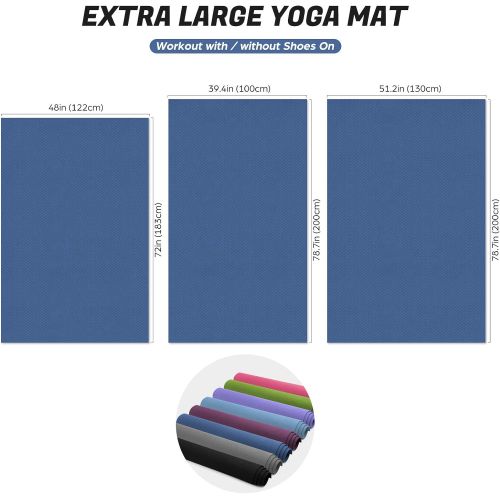  [아마존베스트]Odoland Gymnastics Mat Yoga Mat Large Exercise Mats 183 x 121 x 0.6 cm Fitness Mat Non-Slip with Carry Strap for Fitness Yoga Pilates Gymnastics Dimensions