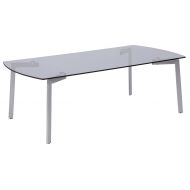 Flash Furniture Brighton Collection Smoked Glass Coffee Table with Silver Metal Legs