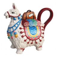 Blue Sky Ceramic Peru Llama Teapot Multicolor