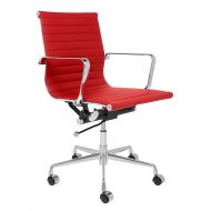 Laura Davidson Furniture SOHO Eames Style Ribbed Management Office Chair (Red)