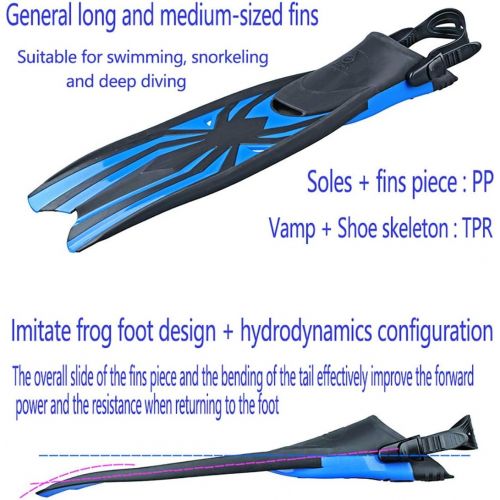  Kesida Diving Flippers Scuba Fins Available for Men & Women Snorkel Flippers with Open Heels Long Swimming Fins with Adjustable Straps for Adults