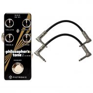 Pigtronix PTM Philosophers Tone Micro Compressor / Sustain Pedal with a Pair of R-Angle Patch Cable