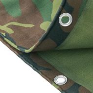 LIANGLIANG-pengbu LIANGLIANG Tarpaulin Waterproof Outdoor Dust-Proof Sun Protection Thicken Foldable Tarpaulin with Metal Hole Eye Silicone Canvas, 16 Sizes (Color : Camouflage Green, Size : 3.8x4.8