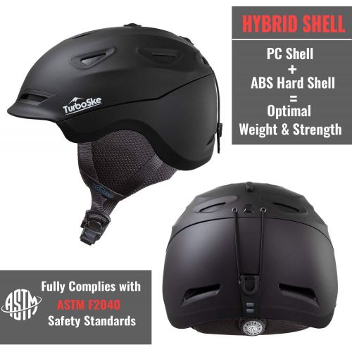  [아마존베스트]TurboSke Ski Helmet Snowboard Helmet - Active Ventilation Audio Compatible Snow Sports Luxury Helmet with ASTM Certified Safety for Men Women and Youth