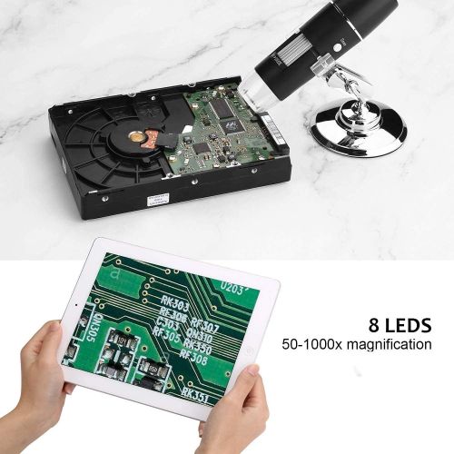  [아마존베스트]Wadeo WiFi Microscope Camera Digital Microscope USB Microscope 1000x Magnification with 8 LEDs Microscope for Android iOS iPhone iPad