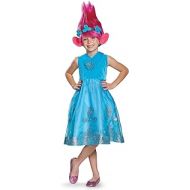 Disguise Poppy Deluxe W/Wig Trolls Costume, Blue, Small (4-6X)
