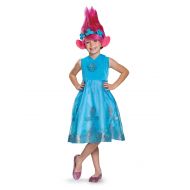 Disguise Poppy Deluxe W/Wig Trolls Costume, Blue, Small (4-6X)