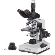 [아마존베스트]AmScope T490B-DK Compound Trinocular Microscope, WF10x and WF20x Eyepieces, 40X-2000X Magnification, Brightfield/Darkfield, Halogen Illumination, Abbe Condenser, Double-Layer Mecha