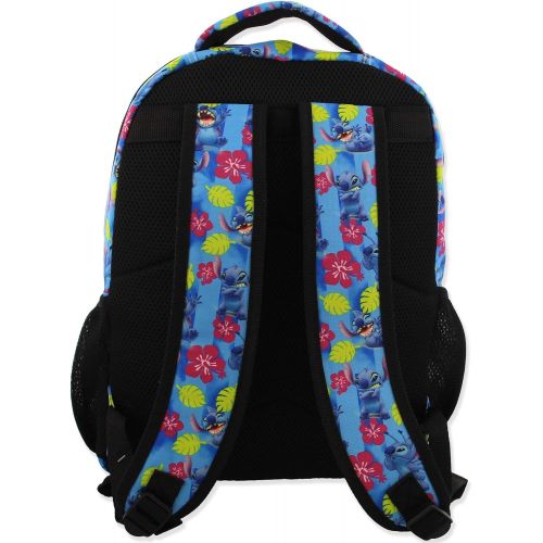 디즈니 Disney Lilo and Stitch Girls Boys Adults 16 Inch School Backpack Bag (One Size, Blue)