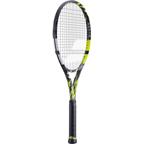 바볼랏 Babolat Pure Aero + Tennis Racquet (7th Gen) - Strung with 16g White Babolat Syn Gut at Mid-Range Tension