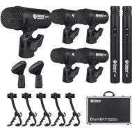D Debra DK7 Pro 7-Piece Wired Drum Microphone Kit for Performing and Recording Drummers, Includes Mics, Mic Clip with Options for Kick Drums, Snare, Rack/Floor Toms, Congas and Cymbals