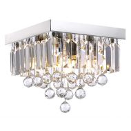 Siljoy Crystal Chandelier Lighting for Hallway Modern Raindrop Design Ceiling Light W10 x H9