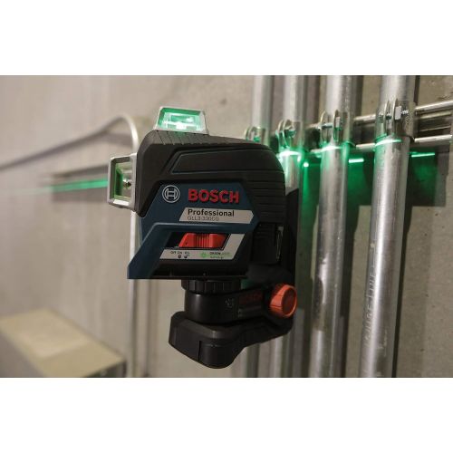  Bosch GLL3-330CG 360-Degree Green Beam Three-Plane Leveling and Alignment-Line Laser