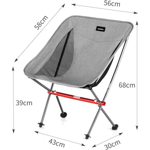  Naturehike Portable Camping Chair - Compact Ultralight Folding Backpacking Chairs, Small Collapsible Foldable Packable Lightweight Backpack Chair in a Bag for Outdoor, Camp, Picnic