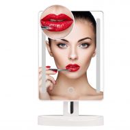 MY CANARY Makeup mirror with led light,My Canary Natural White light vanity mirror with 3.5in 10x Magnification spot Mirror,Desk mirror with battery /USB powered,Adjustable Brightness,360° R