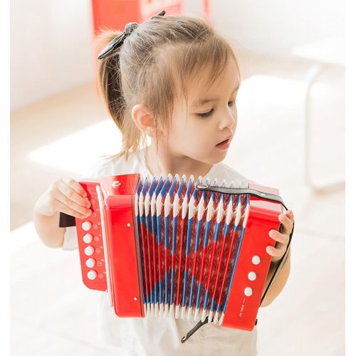  [아마존베스트]Tosnail Kids Piano Percussion Accordion Musical Toy, Red