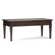 Simpli Home 3AXCCRL-01 Carlton Solid Wood 44 inch wide Contemporary Coffee Table in Tobacco Brown