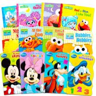 Sesame Street + Mickey Mouse Baby Toddler Beginnings Board Books & Story Books (12 Book Set)