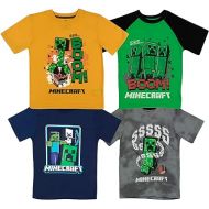 Minecraft Creeper 4 Pack T-Shirt Bundle Set, Shirts for Boys 4-Pack Set