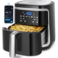12-in-1 Smart WiFi Air Fryer 7.4 QT, Aigostar Digital XL Large Airfryer with Recipe Book, LED Touchscreen, Keep Warm & Preheat& Shake Remind, Adjustable Temperature+Timer, WiFi APP