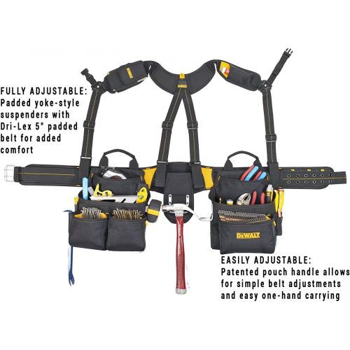  Custom Leathercraft DEWALT DG5617 20-Pocket Pro Framers Combo Apron Tool Belt and Yoke-style Suspenders