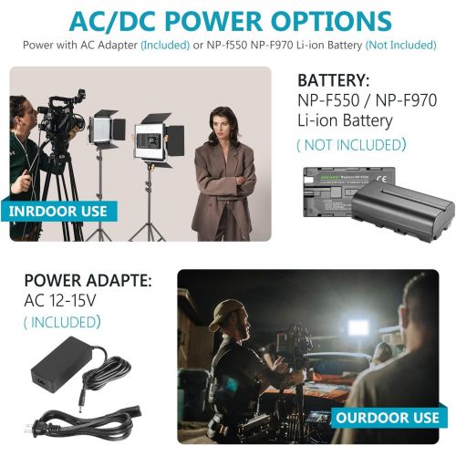 니워 [아마존베스트]Neewer 2 Packs Advanced 2.4G 480 LED Video Light Photography Lighting Kit, Dimmable Bi-Color LED Panel with LCD Screen, 2.4G Wireless Remote and Light Stand for Portrait Product Ph