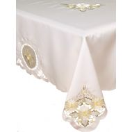 Xia Home Fashions Elegant Daisy Embroidered Cutwork Tablecloth Collection, 70 by 108-Inch