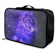 Edward Barnard-bag Flame Lion Art Travel Lightweight Waterproof Foldable Storage Carry Luggage Large Capacity Portable Luggage Bag Duffel Bag