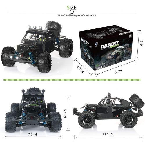  EP EXERCISE N PLAY Exercise N Play RC Truck RC Car, Remote Control Car, Terrain RC Cars, Electric Remote Control Off Road Monster Truck, 1:18 Scale 2.4Ghz Radio 4WD Fast 30+ MPH RC Car (1:18A)