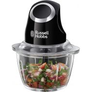 Russell Hobbs Mini Electric Chopper [Glass Jar incl. Storage Lid] Matt Black (500ml, Vegetable Chopper, Blender, Multi & Universal Chopper for Vegetables, Fruit & Meat) 24662-56